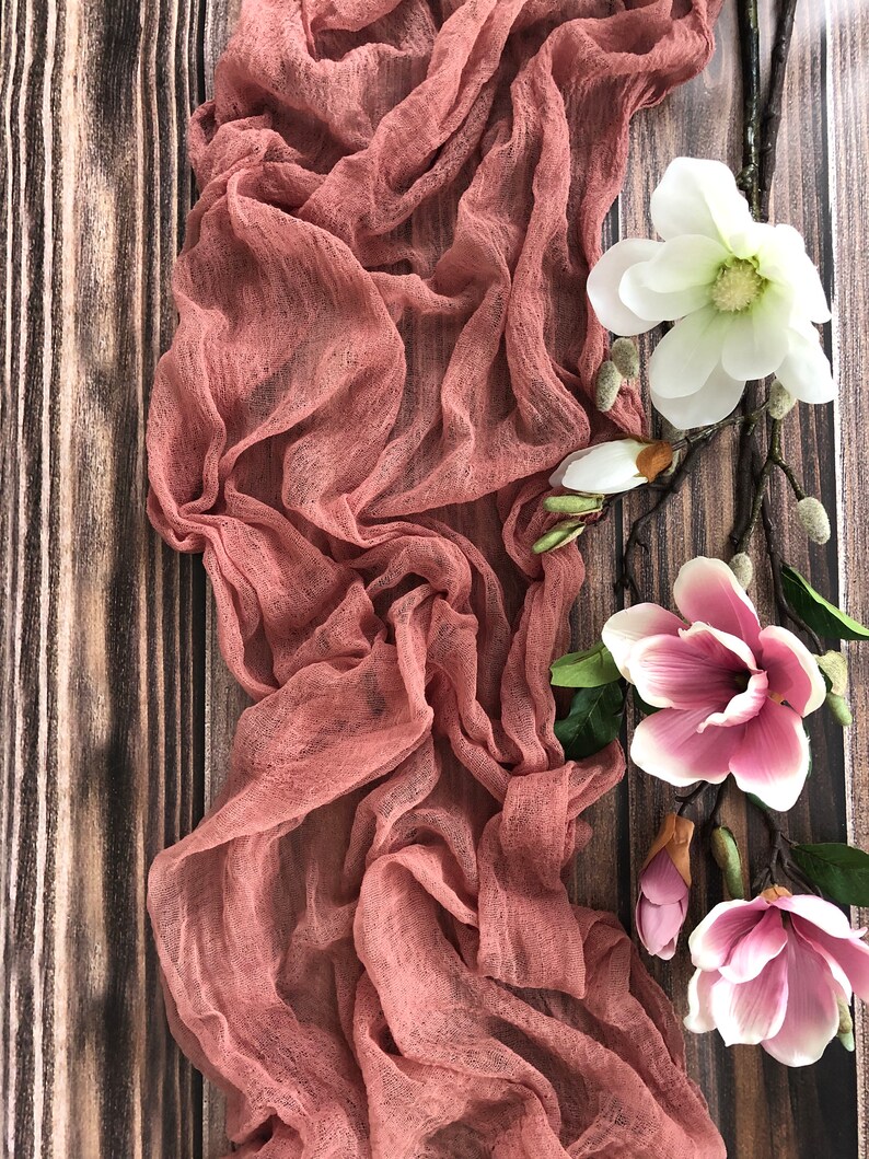 Dusty Rose Cheesecloth Chiavary Sashes Color Choise Vintage Etsy