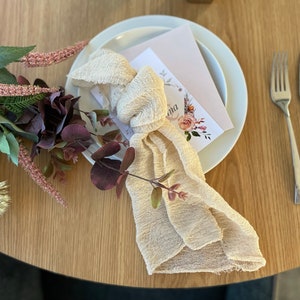 Cream Wedding Cheesecloth Napkins Set of 4 Hand Dyed Gauze Fabric Rustic Wedding Napkin Boho Forest Wedding Decor Beach Wedding Gauze Napkin