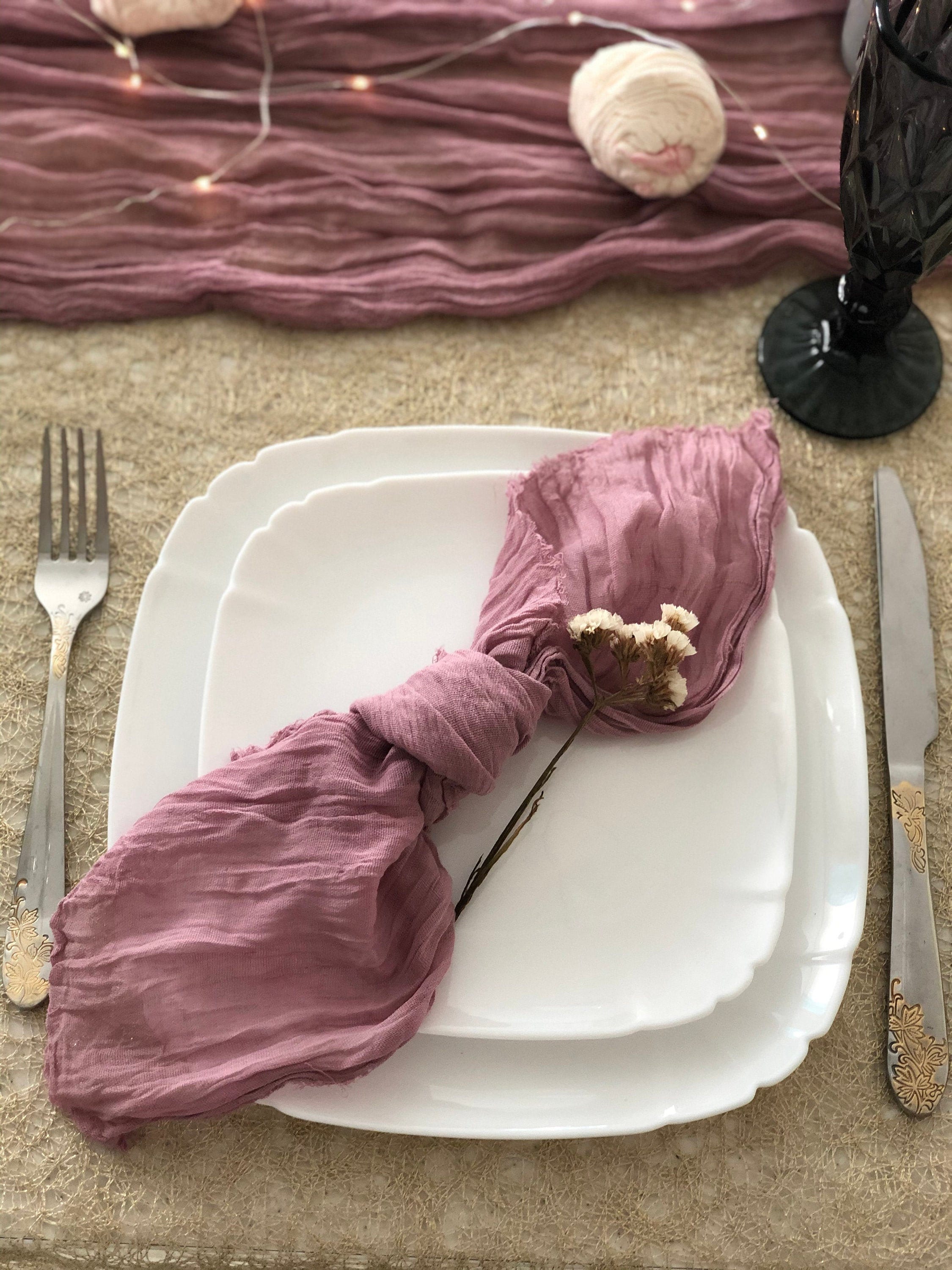 Dusty Rose Cheese Cloth Napkins Set of 4 Any Color Neutral Etsy UK