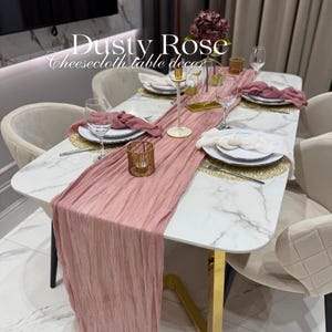 Rustic Dusty Rose Cheesecloth Runner - Hand Dyed Gauze Fabric Boho Wedding Table Centerpiece Bridal Shower Table Runner Cotton Modern Sheer