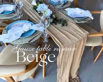 Beige Wedding Cheesecloth Table Decor Gauze Table Runner Hand Dyed Gauze Any Color Bridal Shower Runner Boho Table Centerpiece Cotton Scrim