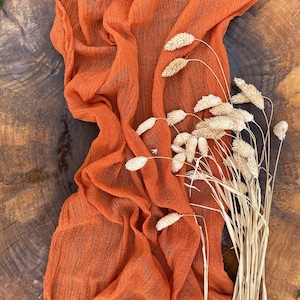 Rust Cheese Cloth Runner Boho Wedding Table Decor Color Choise Hand Dyed Gauze Fabic Gauze Runner Farmhouse Wedding Decor Table Centerpiece