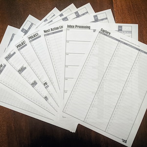 Getting Things Done (GTD) Inspired Workbook Pages