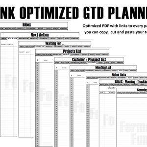 GTD Inspired, E-Ink Optimized Workbook built for Sales - Pages linked for easy navigation!