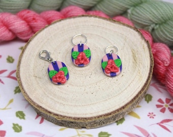 Anneaux marqueurs - Knitting Stitch Markers Handmade - Orchid - Gift for Knitters – Wool Project Accessories