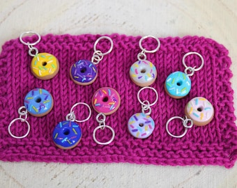 Anneaux marqueurs - Knitting Stitch Markers Handmade - Rainbow Donuts - Gift for Knitters – Wool Project Accessorie