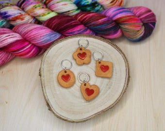 Anneaux marqueurs - Knitting Stitch Markers Handmade - Biscuits - Gift for Knitters – Wool Project Accessorie