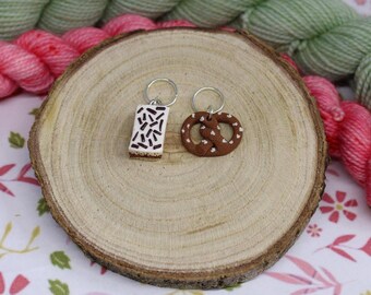 Anneaux marqueurs - Knitting Stitch Markers Handmade - Bretzel et Napolitain - Gift for Knitters – Wool Project Accessories