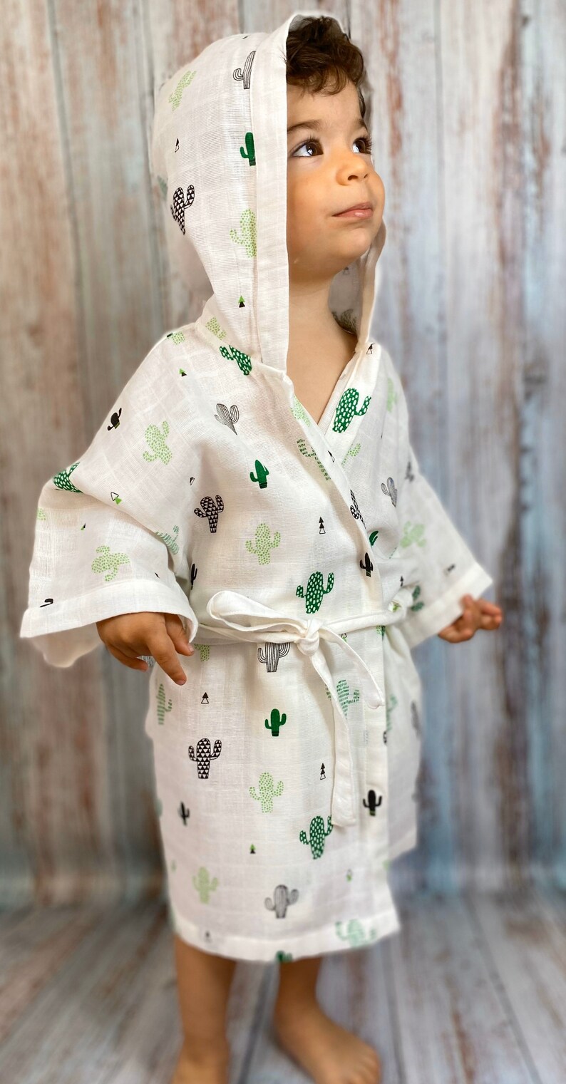 Toddler Bathrobe Muslin Robe Kids Bathrobe Kids Hooded Etsy