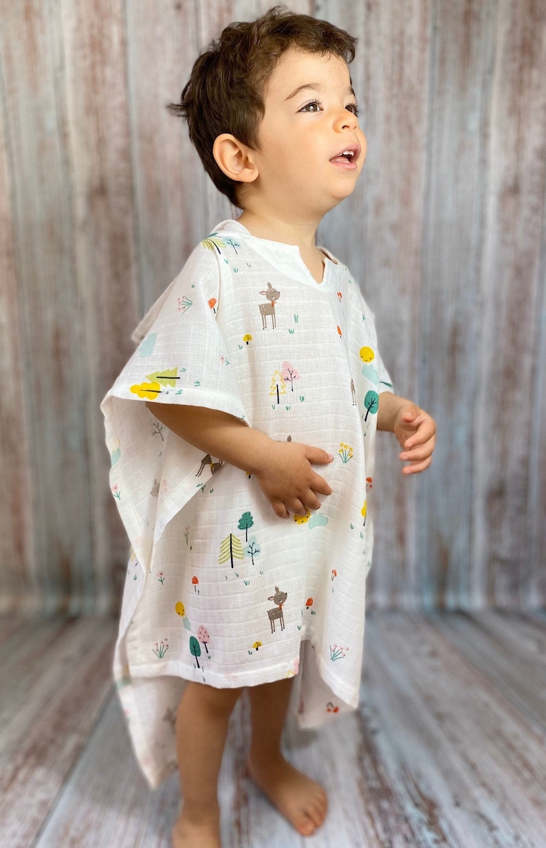 Poncho Towel Toddler Hooded Poncho Kids Bath Towel Muslin Etsy