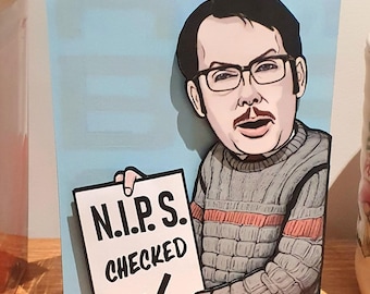 Mr. Dennis Handmade Greeting Card: N.I.P.S. Checked, Recycled Materials