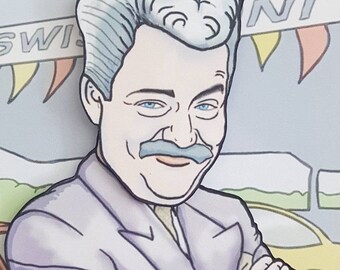3D Car Dealer Greeting Card: Handmade Swiss  Toni Illustration 6x4"
