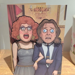Richie and Edwina Greeting card layered 3D effect 15x10.5cm / 6x4" on brown recycled card
