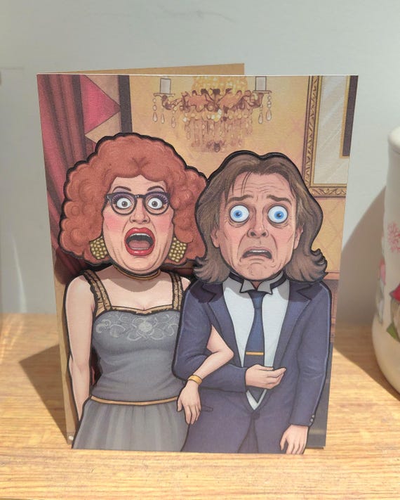 Richie and Edwina Greeting card layered 3D effect 15x10.5cm / 6x4" on brown recycled card