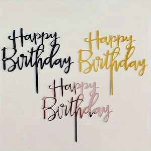 Happy Birthday Acrylic Cake Decorative Cake Topper