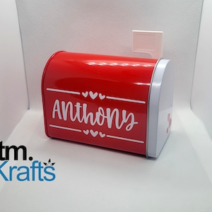 Mini boîte aux lettres personnalisée avec coeur / Saint-Valentin / Accessoires de fête / Couleurs festives / Drapeau / Porte-cartes cadeau
