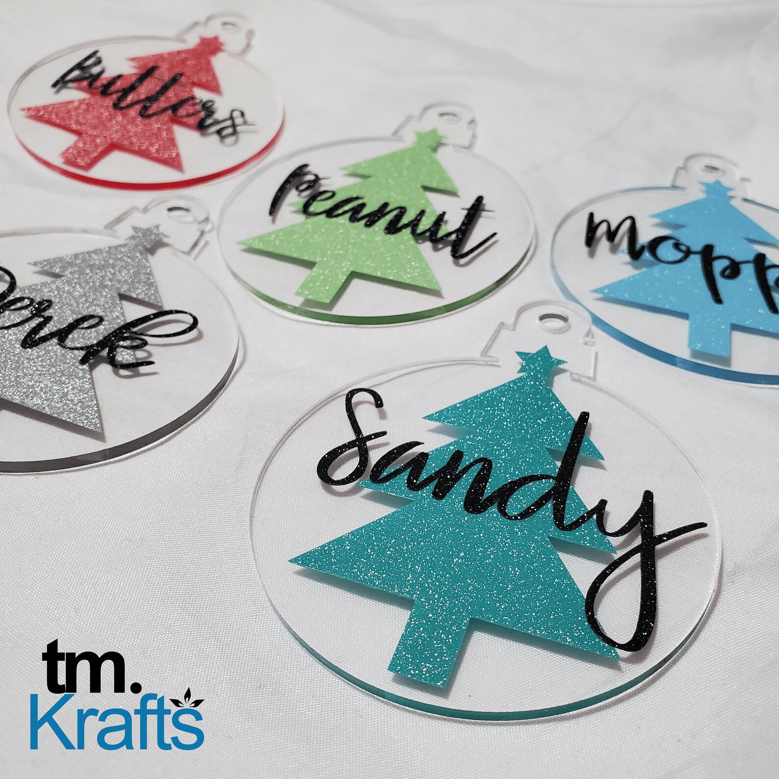 Personalized Name Ornament 3 Clear Acrylic Ornament Etsy
