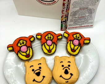 Laura Jo's Winnie the Pooh inspired shortbread sugar cookies with buttercream icing.  Ships for FREE!   www.laurajoscookiesforkids.comg