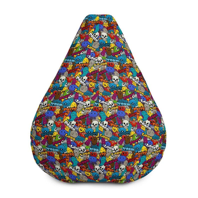 Skull and monsters Bean Bag Chair w/ filling Stylish soft Etsy
