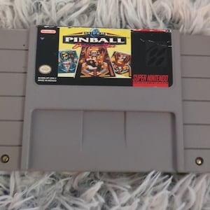 Super Nintendo Pinball Behind The Mask - Cartucho de juego original de 1994 - Super Nintendo Entertainment System SNES - Retro Vintage Video Game