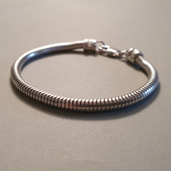 Bracelet serpent, Bracelet en argent sterling, Bracelet chaîne serpent, Cadeaux pour lui, Cadeaux pour elle, 4 mm, Livraison gratuite