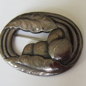 Georg Jensen Leaves Brooch Pin Sterling Silver Georg Jensen Denmark Brooch