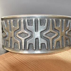 MCM Brødrene Mylius Pewter Cuff Bracelet Vintage Norway Pewter Wide Bangle