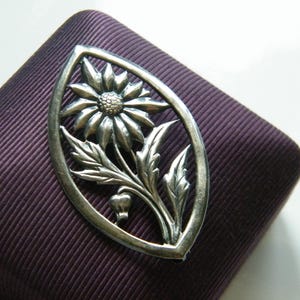 Danecraft Flower Brooch Sterling Silver Vintage Brooch or Pin with Flower Design