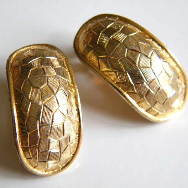 Avon of Belleville Marcel Boucher Gold Tone Oval Earrings, Boucher Earrings