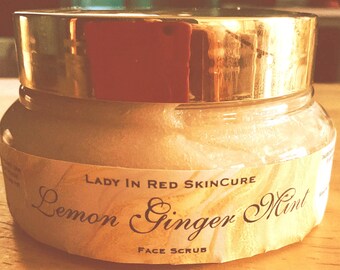 Face Scrub Regenerative, Restorative in Lemon Ginger Mint or Cherry Blossom Turmeric