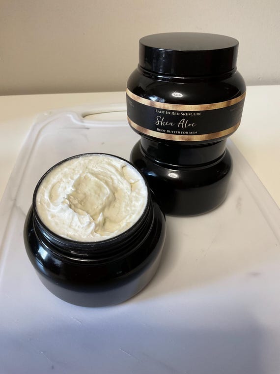 Shea Aloe Body Butter for Men: Organic, Vegan, Dry Skin 8 oz