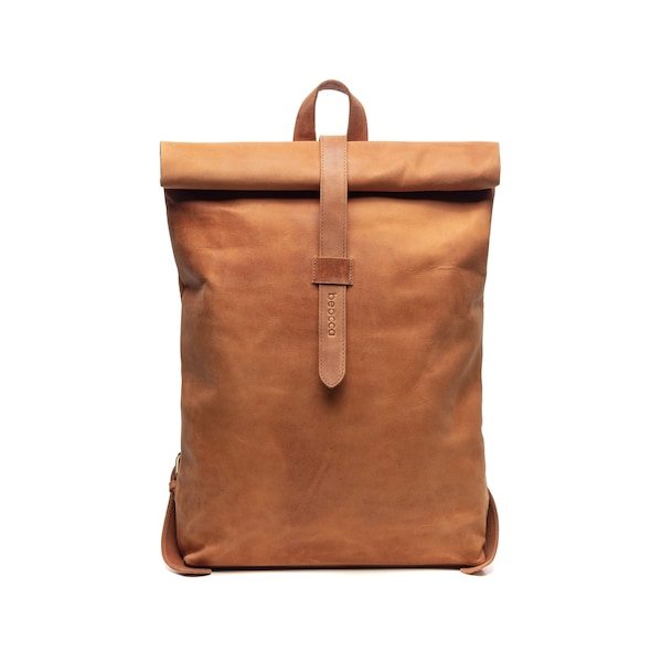 Leather Backpack Mavis 15" - brown
