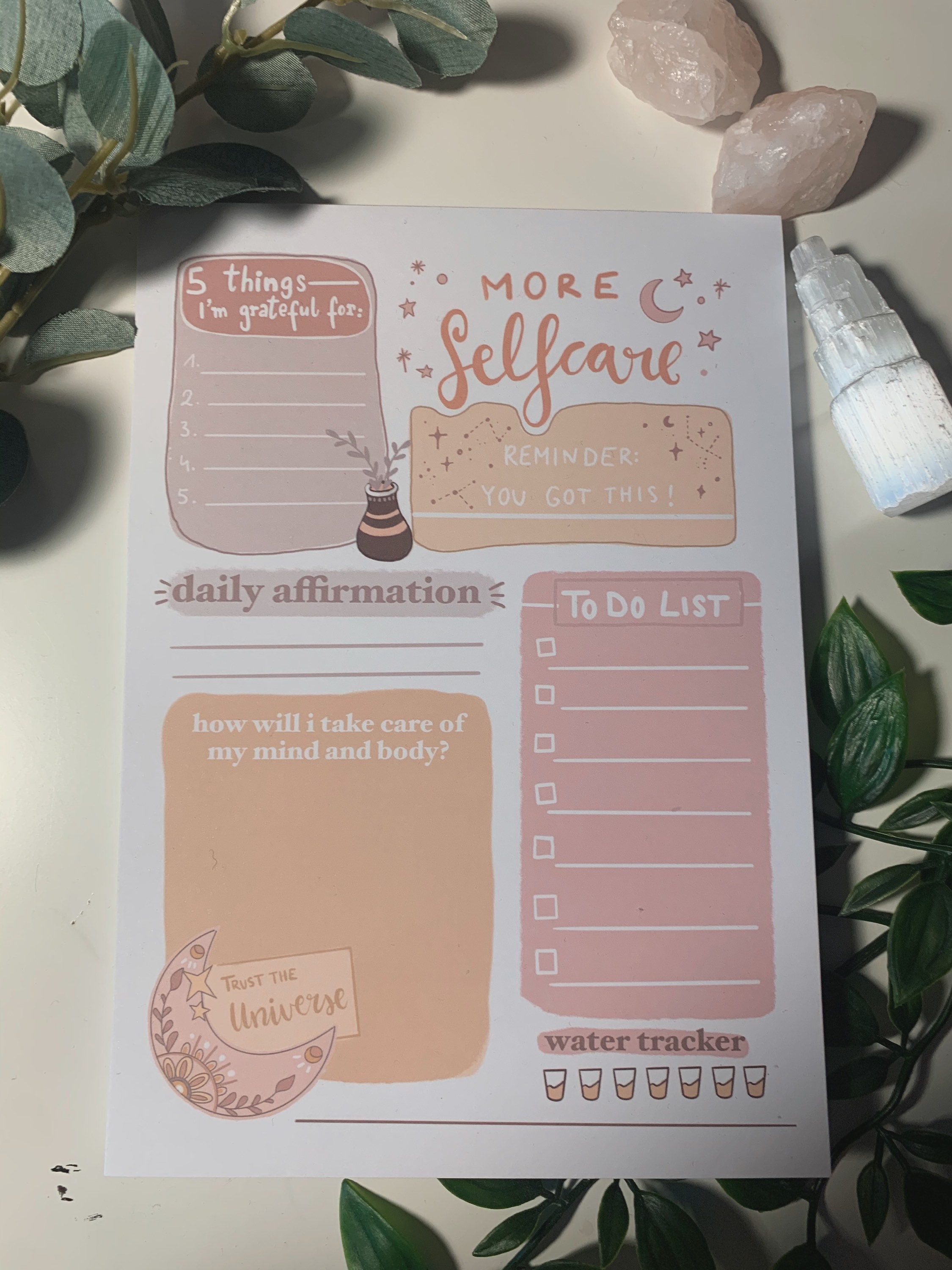 Self Care Productivity Notepad A5 Daily Productivity List Etsy Australia