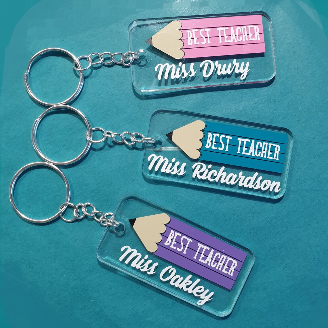 Key ring gift for teachers personalised keychains male Etsy