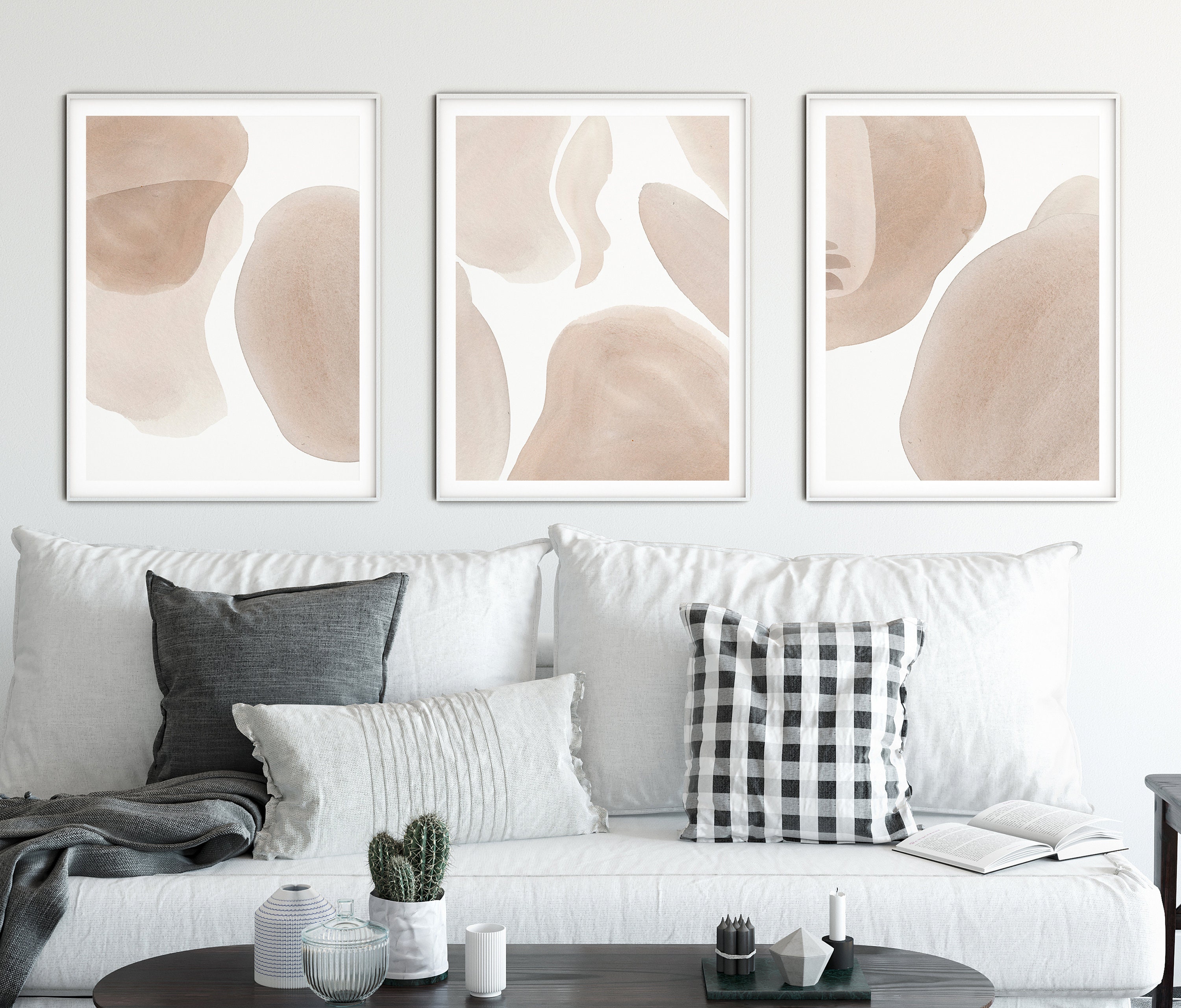 Set of 3 Prints Living Room Wall Art Abstract ArtPrintable Etsy