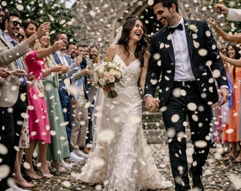 XL Biodegradable Wedding Confetti |  White & Cream Confetti | Eco Friendly Wedding Toss | 20–120 + Guests