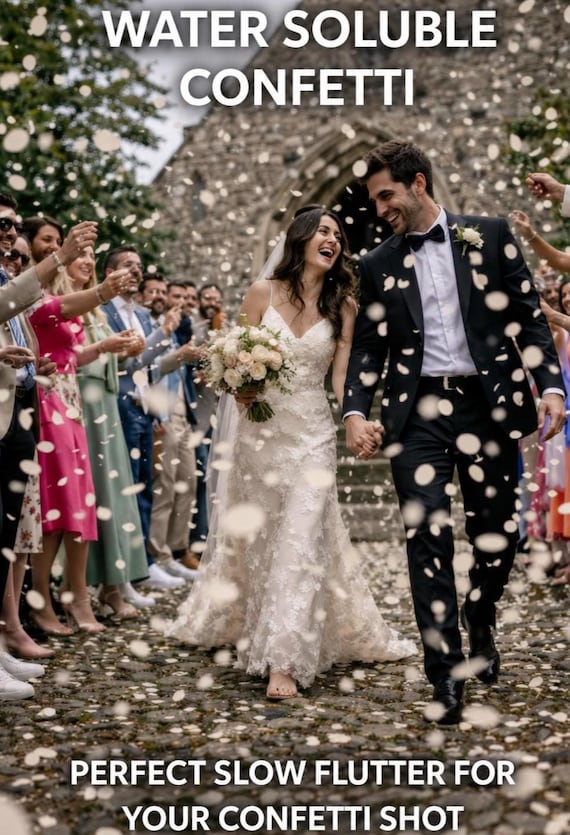 XL Biodegradable Confetti | Wedding Confetti | Water Soluble Rice Paper ideal Eco Friendly Wedding Decor | 20–120 + Guests