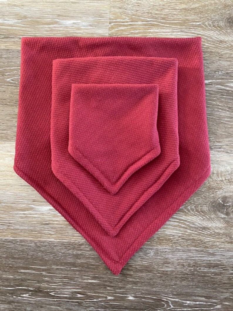 Solid Red Bandana Dog Bandana Custom Fit Snap Clip Closure Etsy