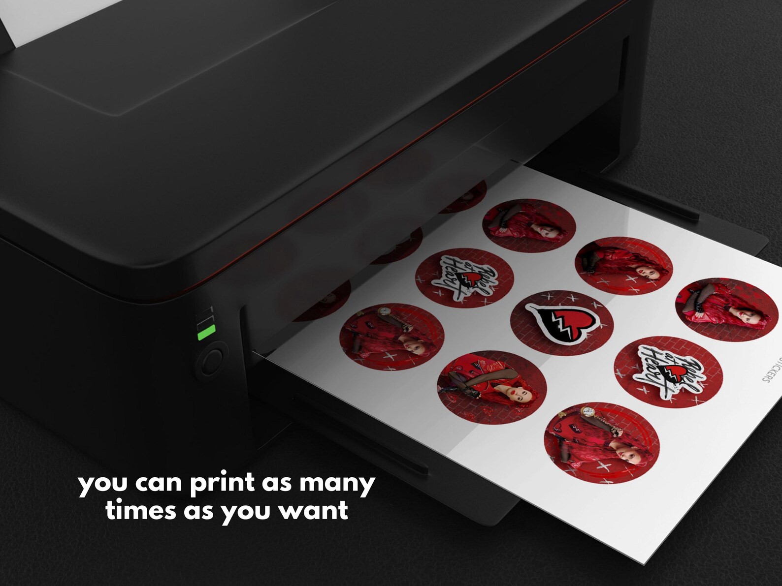 Red Birthday Cupcake Toppers, Descendants Printable 2IN Toppers ...