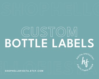 Etiquetas personalizadas de BOTELLA DE AGUA, Descarga digital