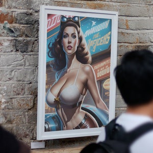 Classy Pinup Girl: Vintage-Inspired Poster - Unique and Eye-Catching Home Decor Wall Art for Office, Dorms, and Apartments - 1950&#39;s 1960&#39;s