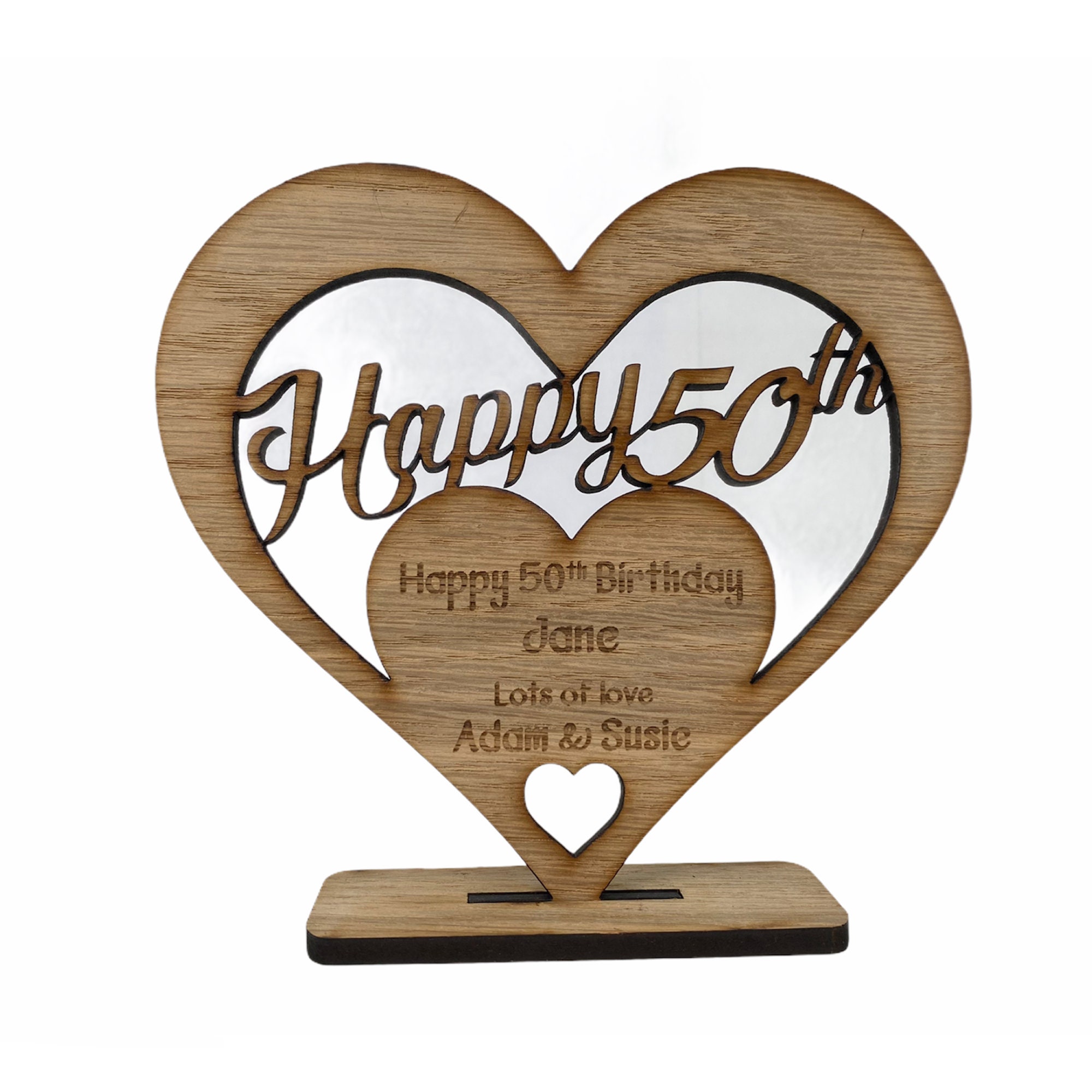 Personalised Happy Birthday Gift Wooden Heart Plaque 18th 21st Etsy