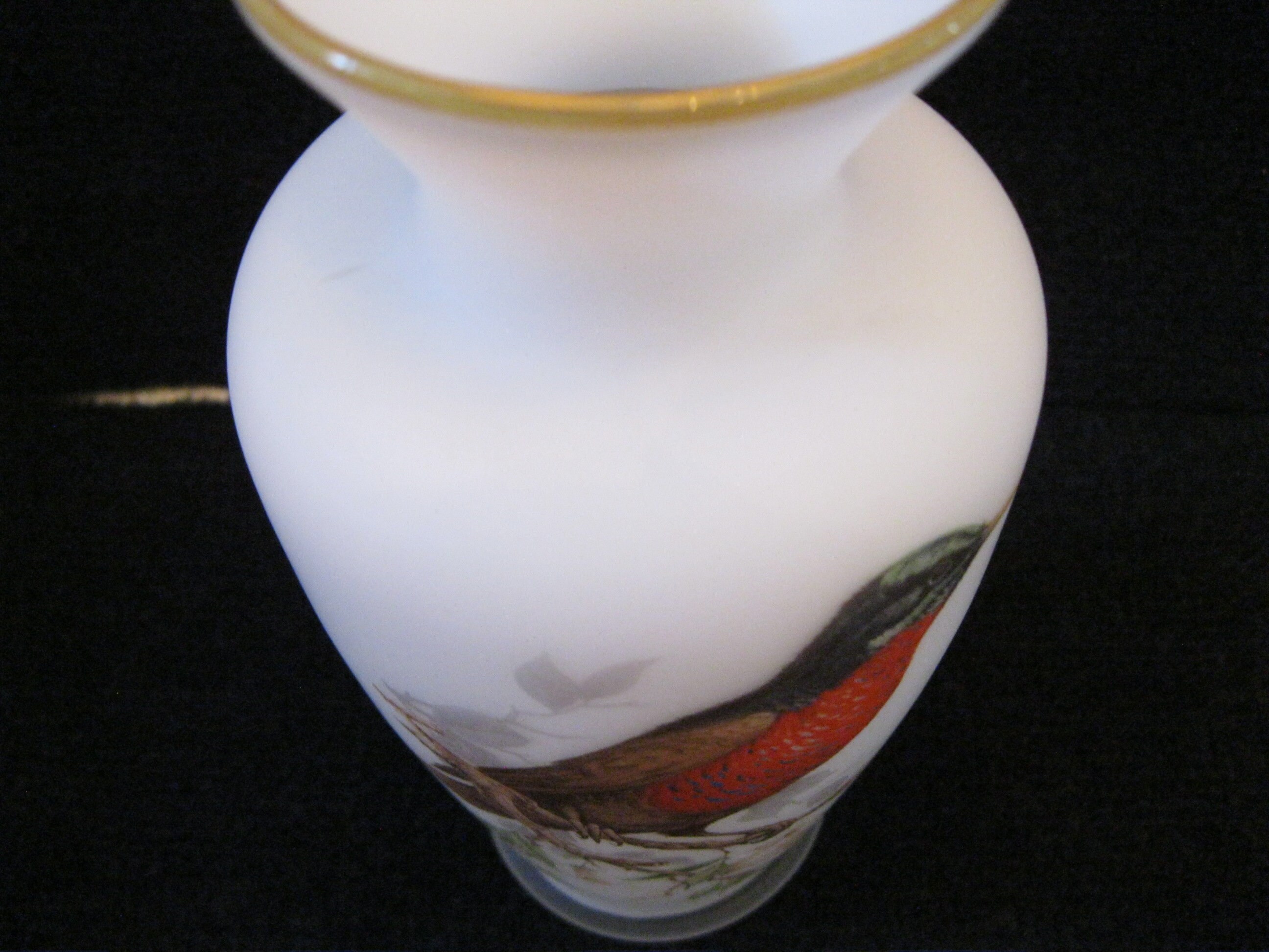 Frosted Glass Bird Beautiful Vase Etsy UK