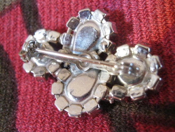 Vintage 1930's Crystal Glass Brooch - image 3