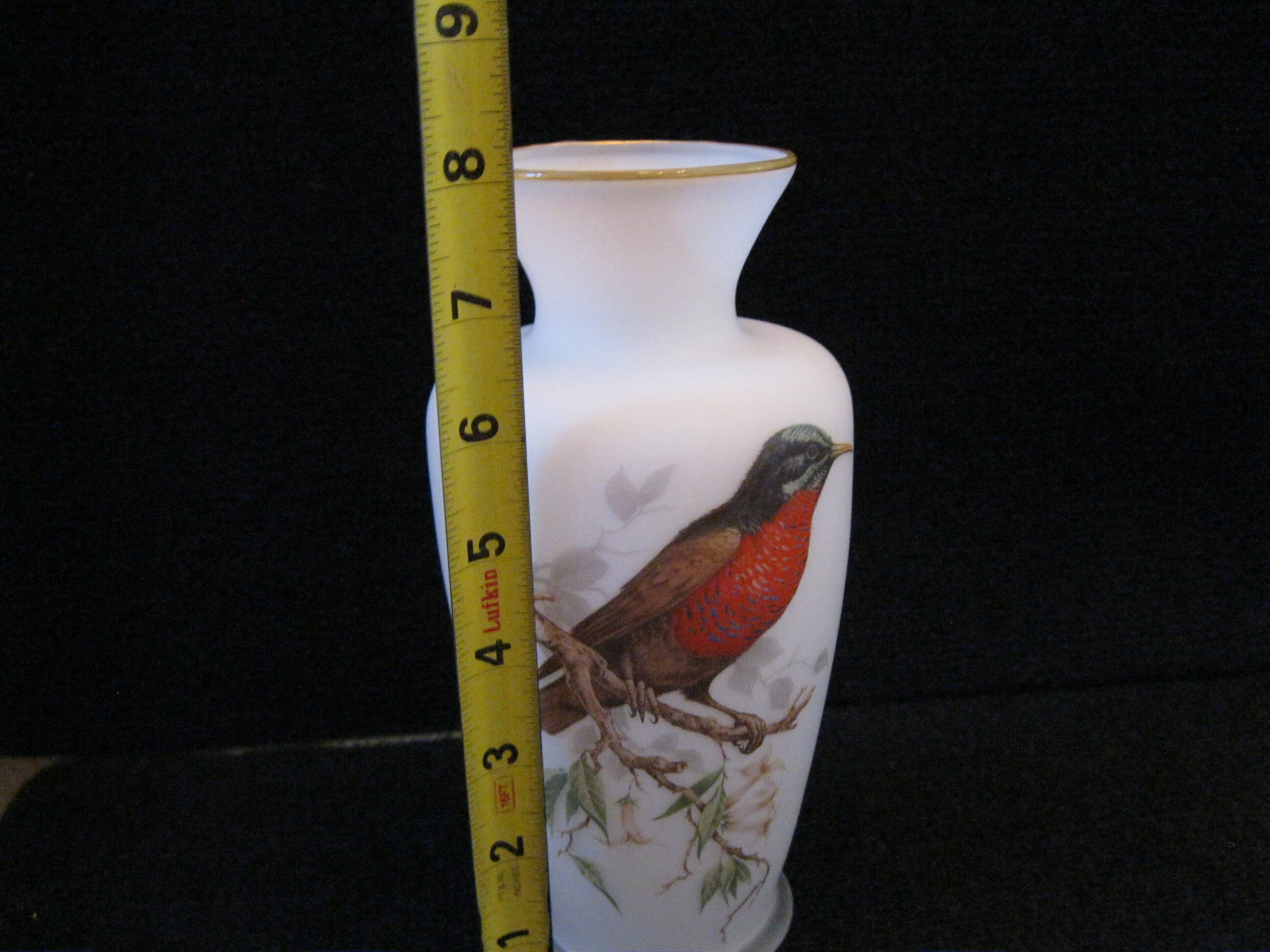 Frosted Glass Bird Beautiful Vase Etsy UK