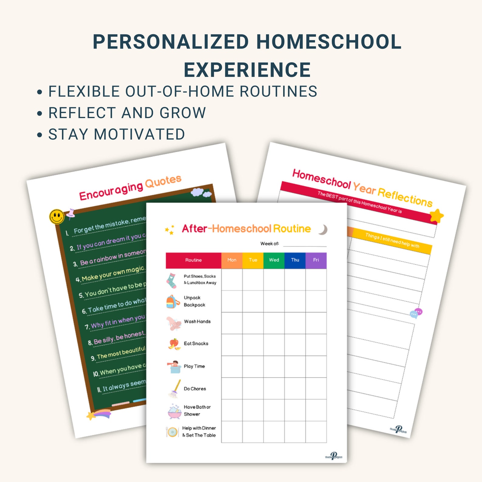 Back to Homeschool Planner for Kids: Colorful Printable (PDF) - Etsy