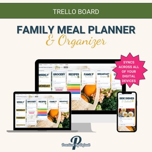 Gezinsmaaltijdplanner en organisator Trello-bordsjabloon | Digitale receptenopberger voor drukke gezinnen | Tool voor wekelijkse maaltijdplanning | Receptendoos