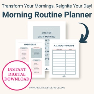 Morgen- und Abend-Routine-Planer, Morgen-Routine-Planer, Morgen-Routine druckbar, Morgen-Routine für Mama, Planer für Selbstfürsorge