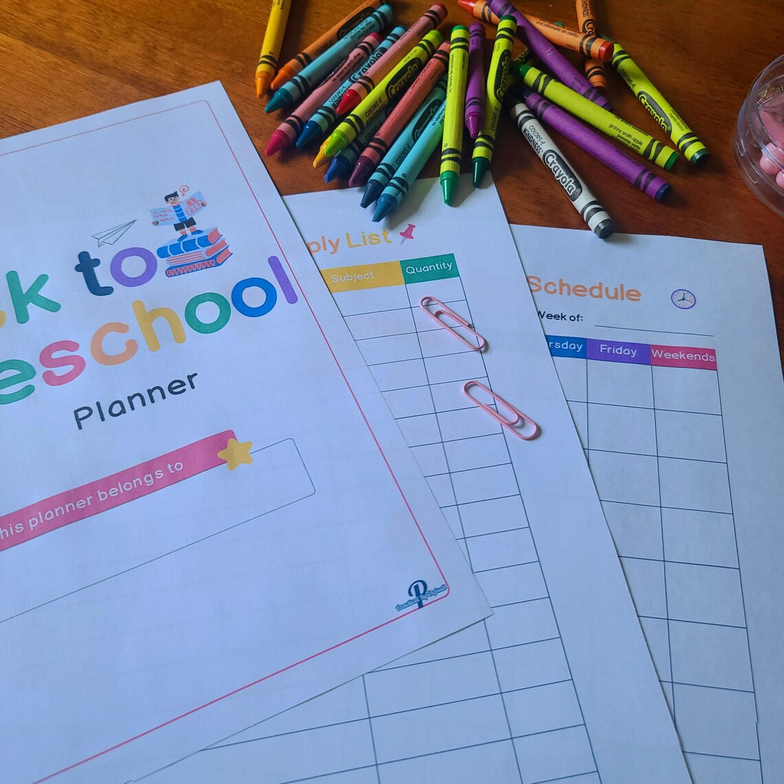 Back to Homeschool Planner for Kids: Colorful Printable (PDF) - Etsy