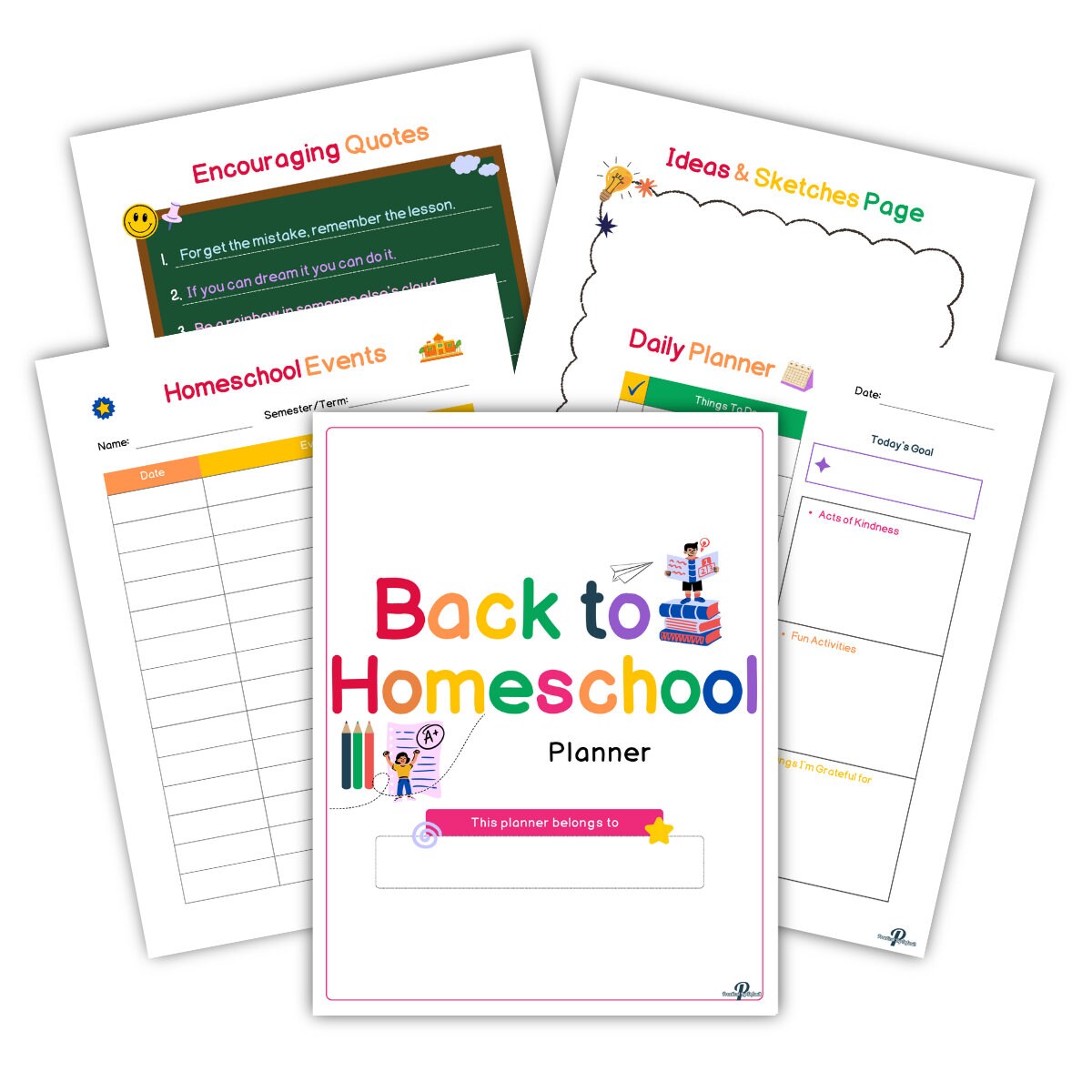 Back to Homeschool Planner for Kids: Colorful Printable (PDF) - Etsy
